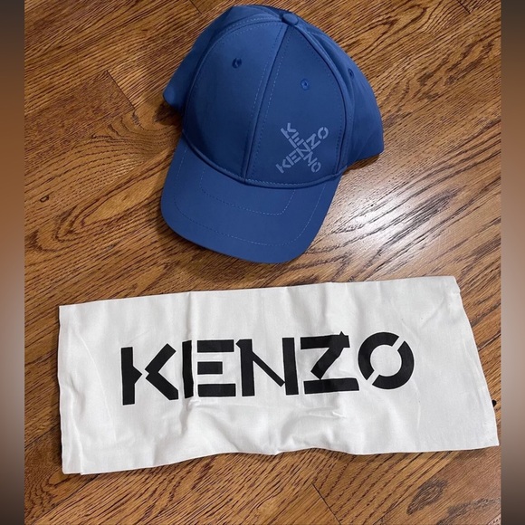 KENZO Cross Logo Print Baseball Cap Blue 5AC221 F21 70 NWT - Picture 10 of 10